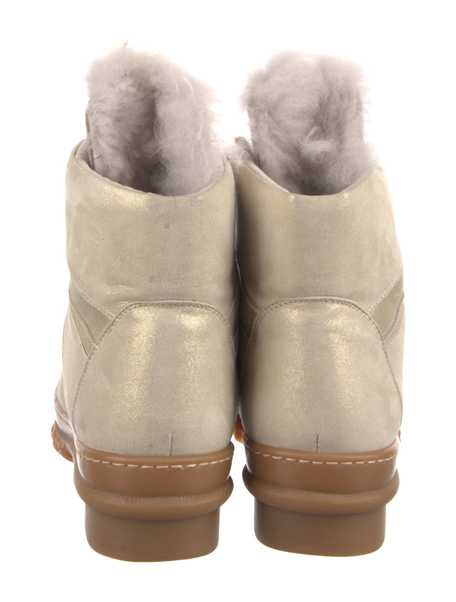 Brunello Cucinelli Monili Suede Combat Boots